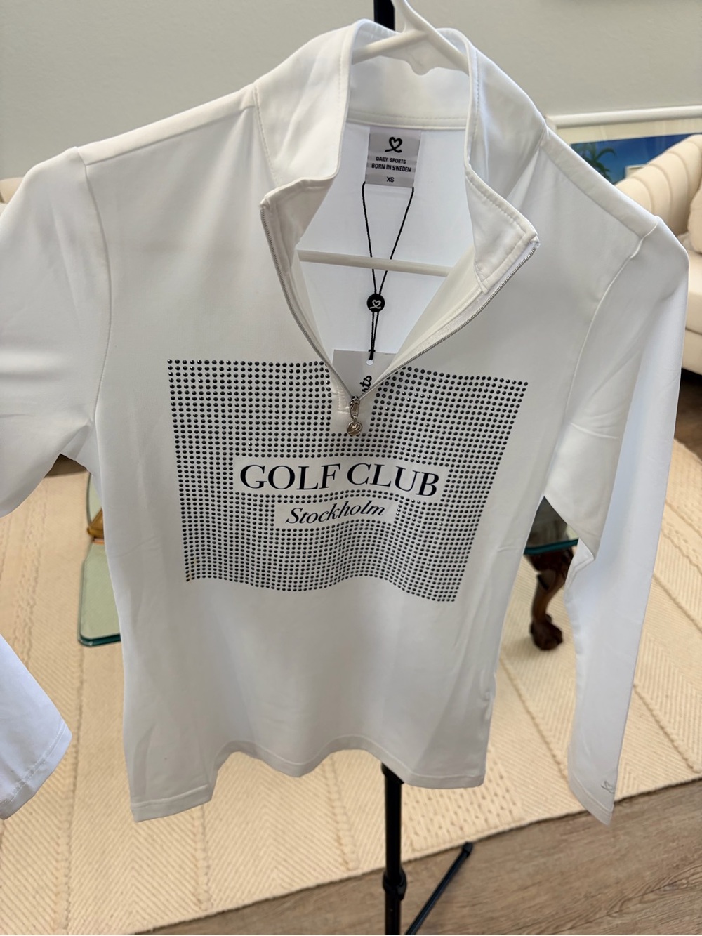 Daily Sports White Long-Sleeve Golf Club Stockholm Top